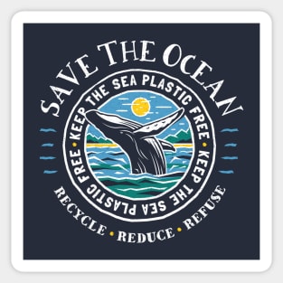 Save The Ocean - Keep the Sea Plastic Free - Humpback Whale Sticker